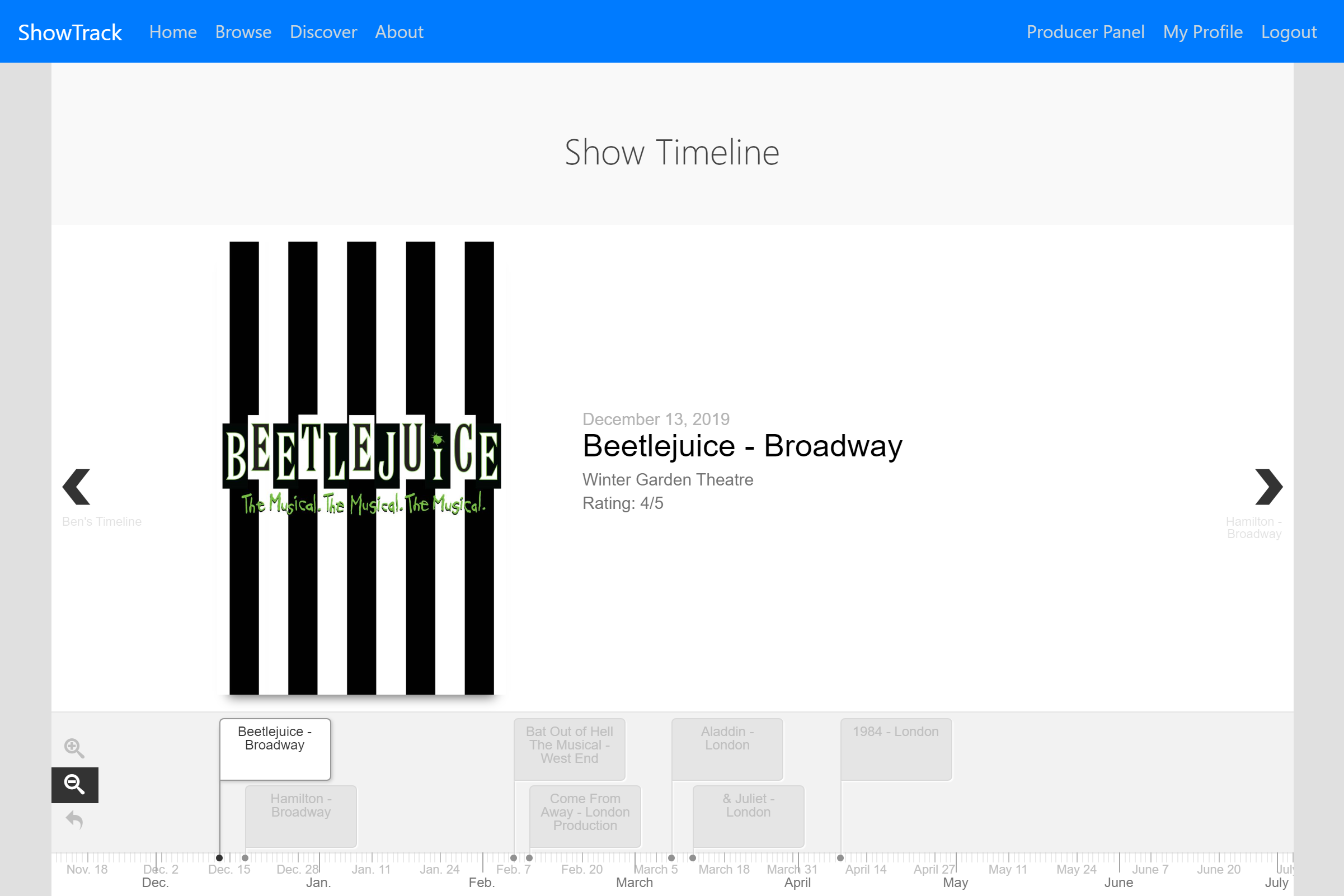 Screenshot of App in Browser